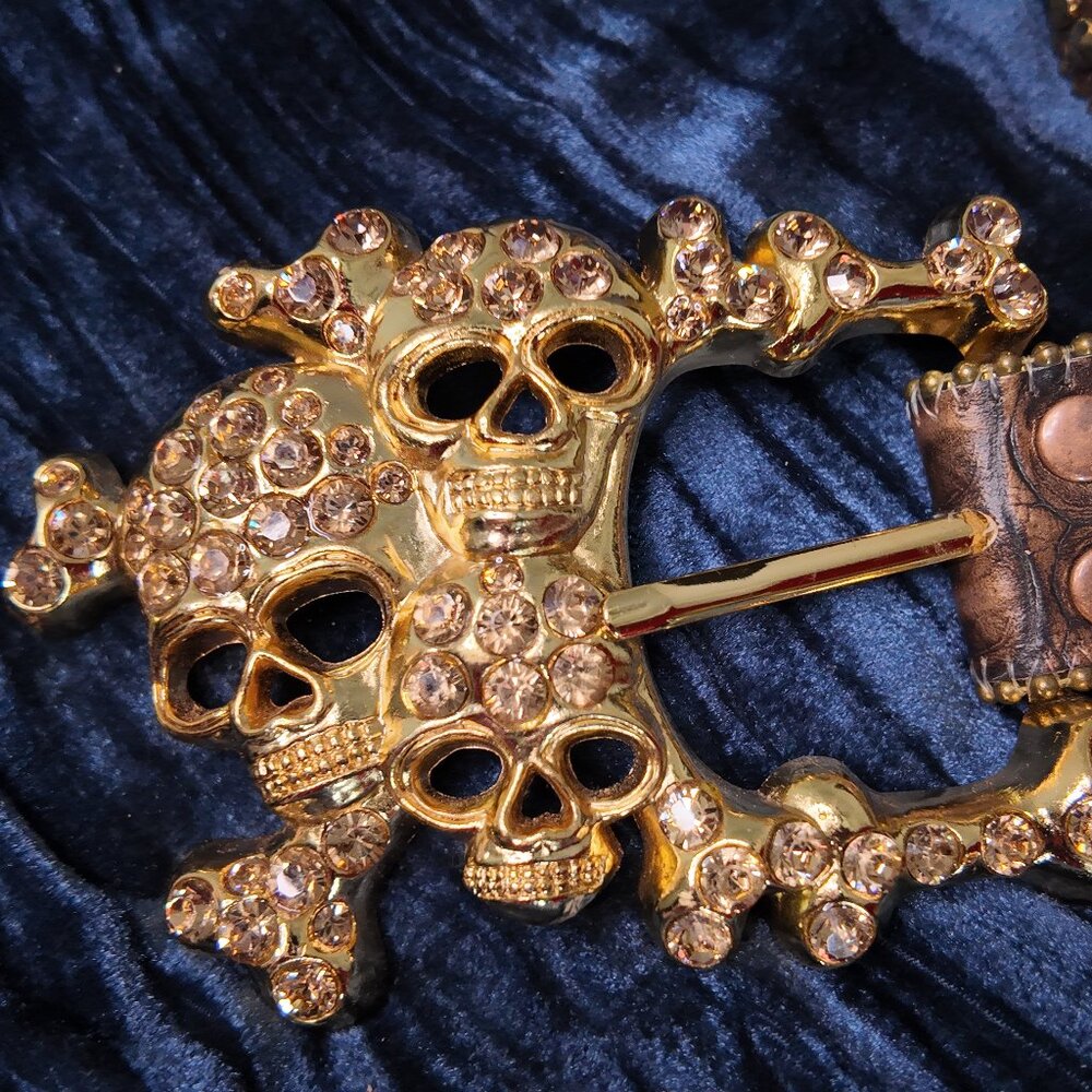 B.B. Simon belt, Brown/gold, Waist 30-33